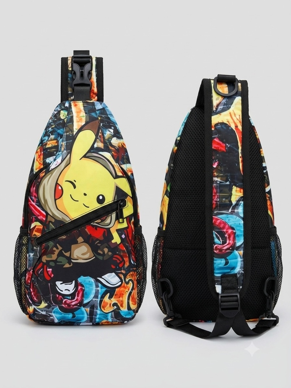 Pokémon Pikachu Sling Backpack Crossbody Book Bag – Adjustable Strap – Brand New